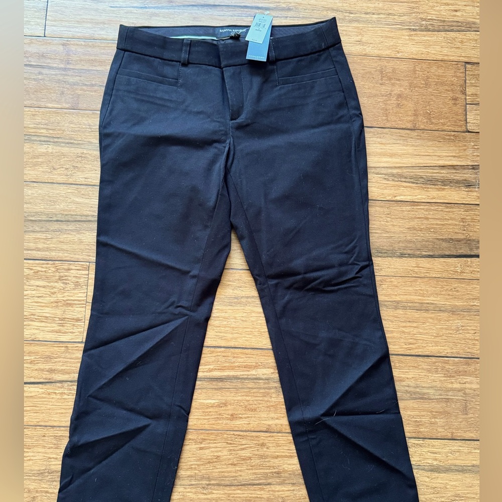 NWT Banana Republic Black Sloan Slim Dress Pants, 2 Petite